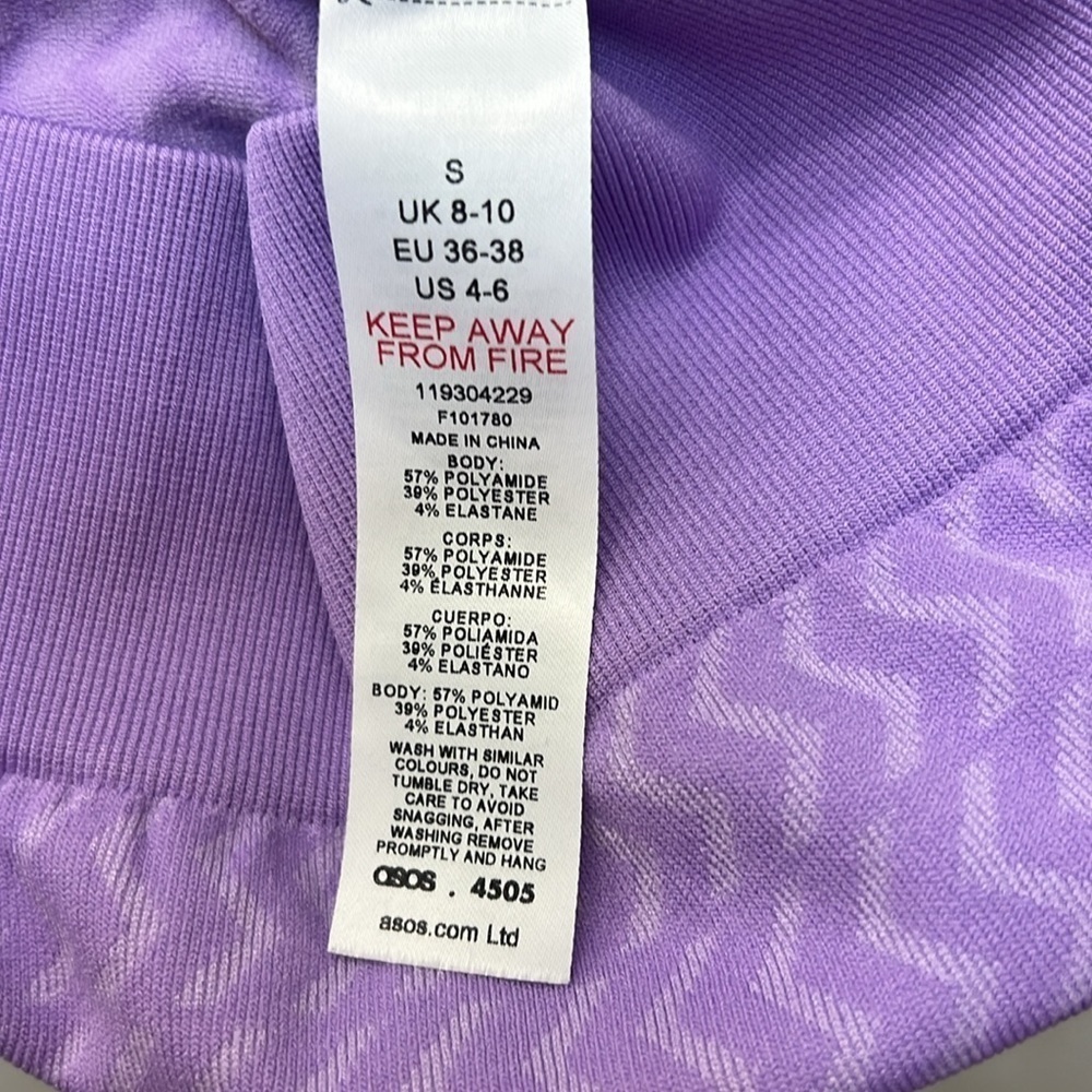 ASOS 4505 women's sportswear fit yoga leggings in lilac, Size Small, EUC - Picture 8 of 14
